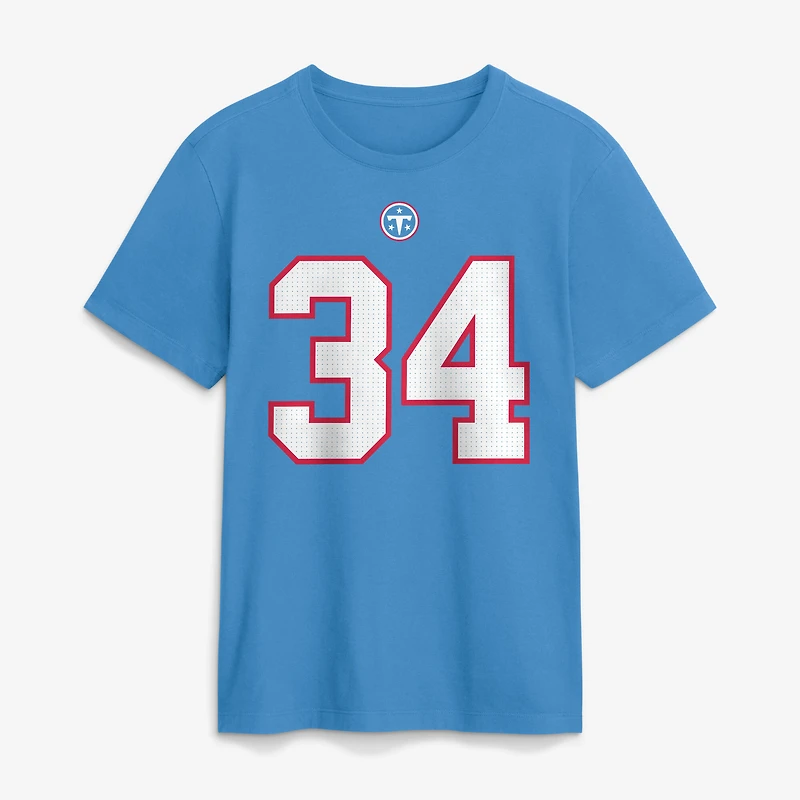 Men's Nike Earl Campbell Light Blue Tennessee Titans Retired Name & Number T-Shirt