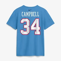 Men's Nike Earl Campbell Light Blue Tennessee Titans Retired Name & Number T-Shirt