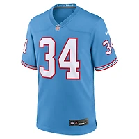 Maillot Nike Earl Campbell bleu clair pour homme, joueur retraité des Titans du Tennessee, match alternatif