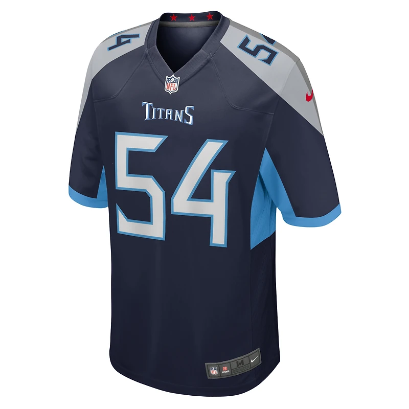 Maillot de match Nike Garret Wallow bleu marine Tennessee Titans pour homme