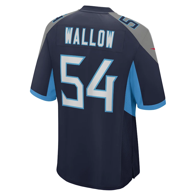 Maillot de match Nike Garret Wallow bleu marine Tennessee Titans pour homme