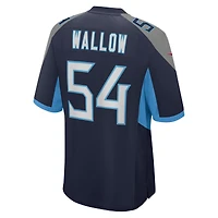 Maillot de match Nike Garret Wallow bleu marine Tennessee Titans pour homme