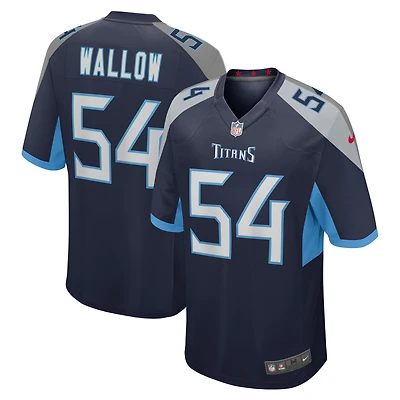 Maillot de match Nike Garret Wallow bleu marine Tennessee Titans pour homme