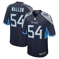 Maillot de match Nike Garret Wallow bleu marine Tennessee Titans pour homme