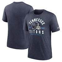 T-shirt Nike bleu marine chiné Tennessee Titans Tri-Blend pour homme