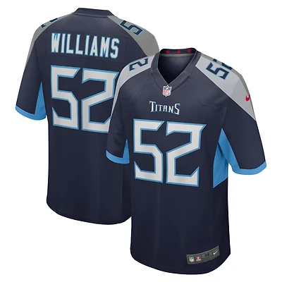Maillot de match Nike James Williams bleu marine Tennessee Titans pour homme