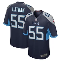 Men's Nike JC Latham Navy Tennessee Titans  Player Game Jersey