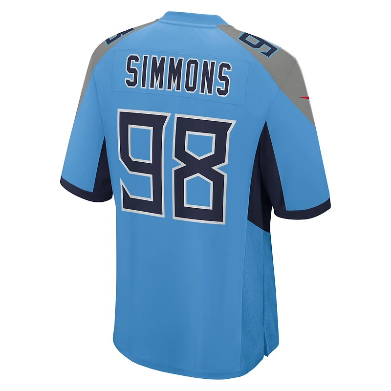 Men's Nike Jeffery Simmons  Light Blue Tennessee Titans Team Game Jersey