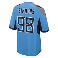 Men's Nike Jeffery Simmons  Light Blue Tennessee Titans Team Game Jersey
