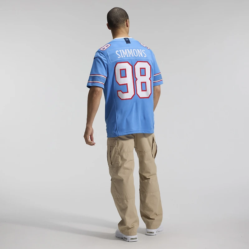 Men's Nike Jeffery Simmons Light Blue Tennessee Titans Vapor F.U.S.E. Stitched Limited Jersey
