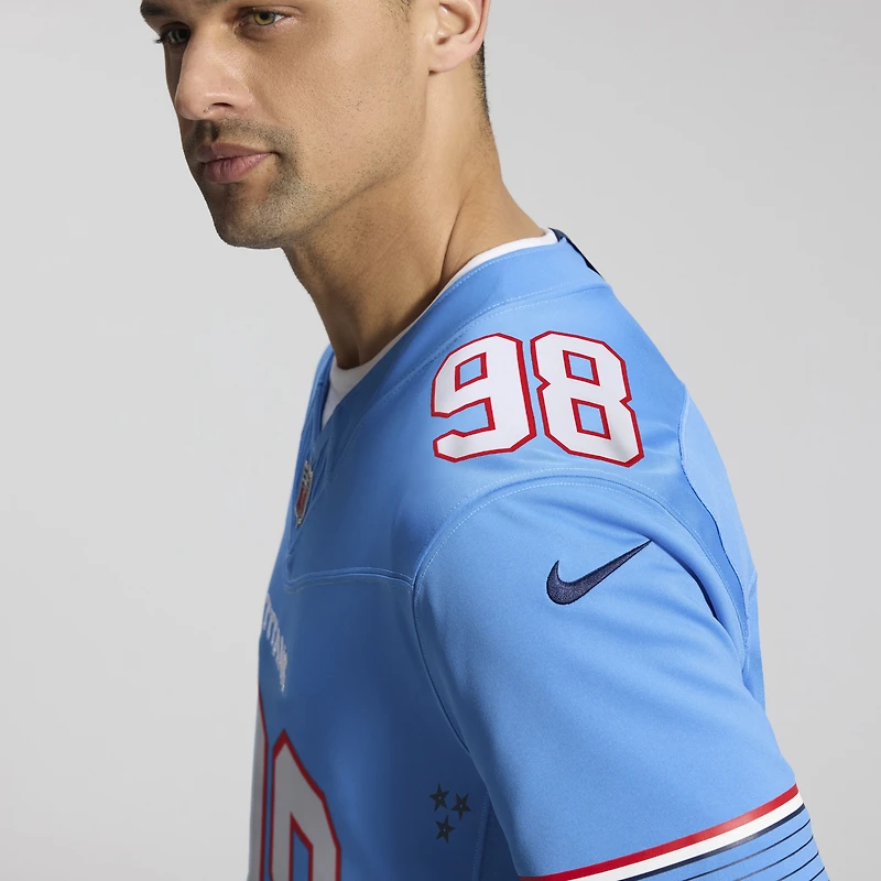 Maillot Nike Jeffery Simmons blanc Tennessee Titans Vapor F.U.S.E. édition limitée cousue