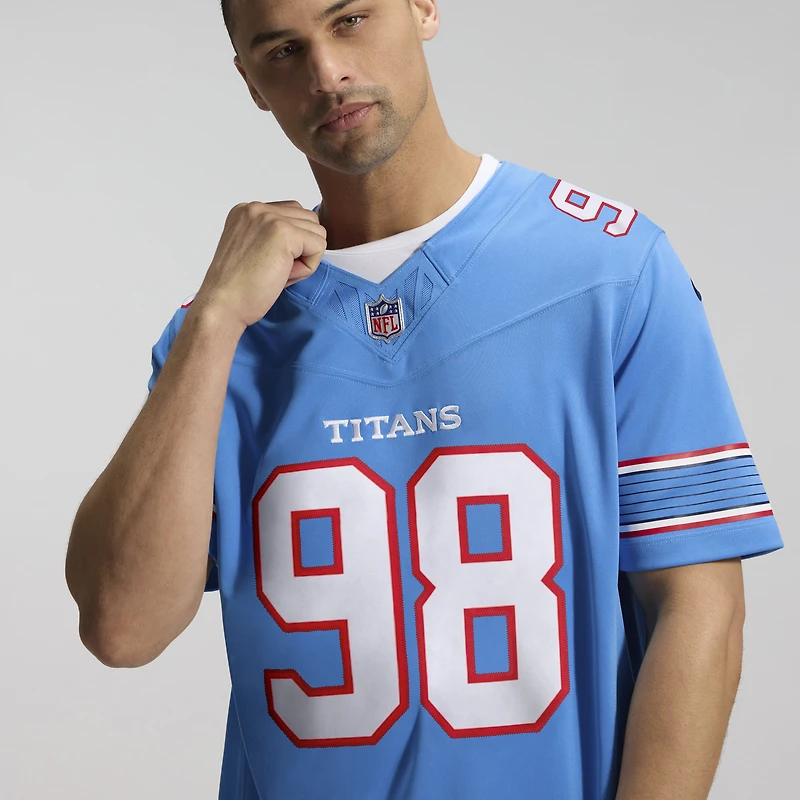 Maillot Nike Jeffery Simmons blanc Tennessee Titans Vapor F.U.S.E. édition limitée cousue