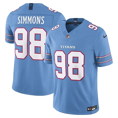 Maillot Nike Jeffery Simmons blanc Tennessee Titans Vapor F.U.S.E. édition limitée cousue