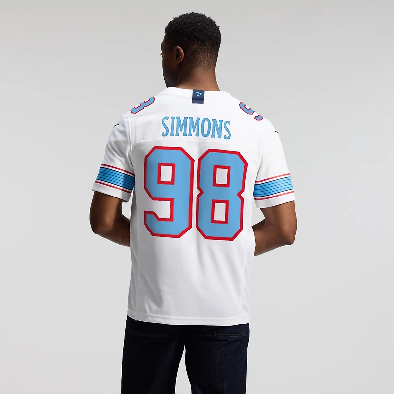 Men's Nike Jeffery Simmons White Tennessee Titans Vapor F.U.S.E. Sewn Down Limited Jersey