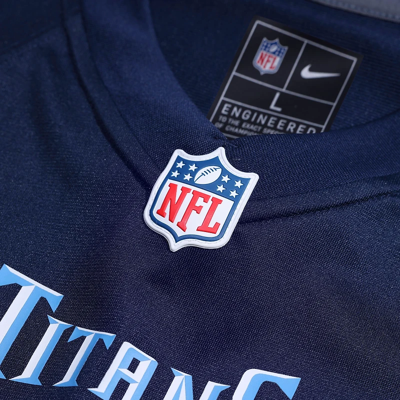 Maillot Nike Joey Slye bleu marine pour homme, équipe des Titans du Tennessee