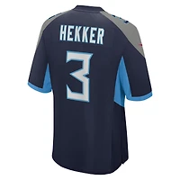 Maillot Nike Johnny Hekker bleu marine pour homme des Titans du Tennessee