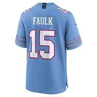 Maillot de match Nike Keldric Faulk bleu clair des Tennessee Titans pour homme