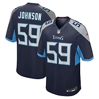 Men's Nike Kyron Johnson  Navy Tennessee Titans Team Game Jersey