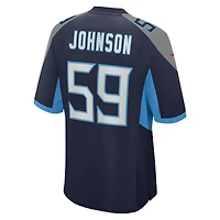 Men's Nike Kyron Johnson  Navy Tennessee Titans Team Game Jersey
