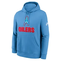 Men's Nike Light Blue Tennessee Titans Best Season Rewind Club Pullover Hoodie