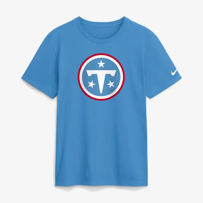 T-shirt Nike bleu clair pour homme avec logo essentiel des Tennessee Titans