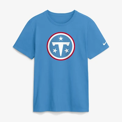 T-shirt Nike bleu clair pour homme avec logo essentiel des Tennessee Titans