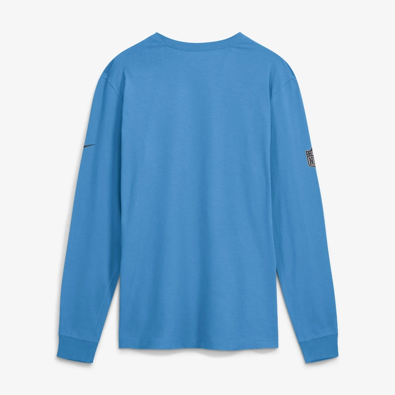 T-shirt à manches longues Nike Dri-FIT bleu clair pour homme, motif étoile audacieuse des Tennessee Titans, en bord de touche