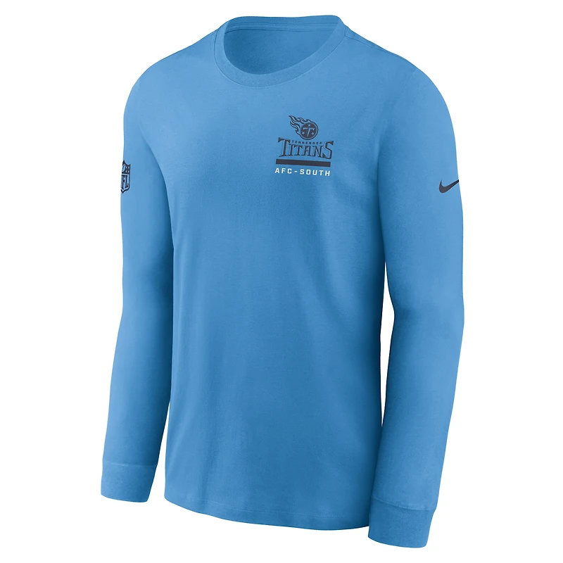 Men's Nike Light Blue Tennessee Titans Sideline Dri-FIT Long Sleeve T-Shirt