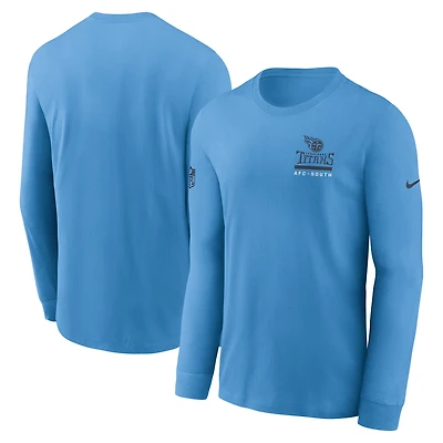 Men's Nike Light Blue Tennessee Titans Sideline Dri-FIT Long Sleeve T-Shirt
