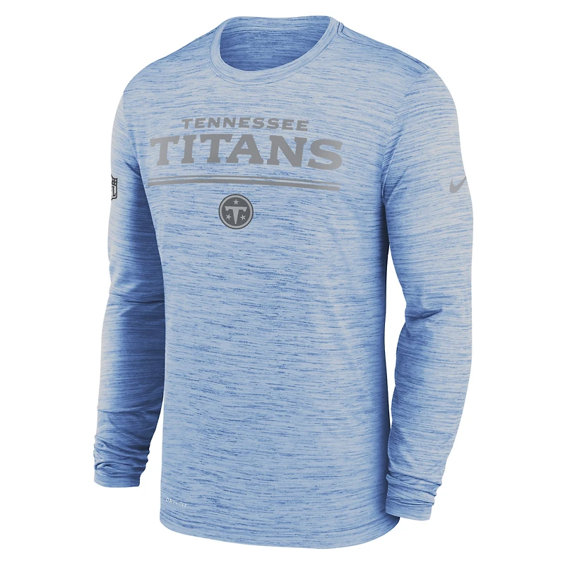 Men's Nike Light Blue Tennessee Titans Sideline Offensive Transition Velocity Dri-FIT Long Sleeve T-Shirt