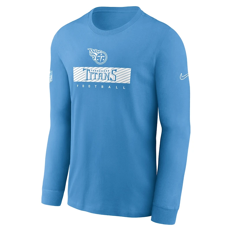 Men's Nike Light Blue Tennessee Titans Sideline Performance Long Sleeve T-Shirt
