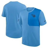 T-shirt d'entraîneur Nike bleu clair Tennessee Titans Sideline UV Dri-Fit pour homme