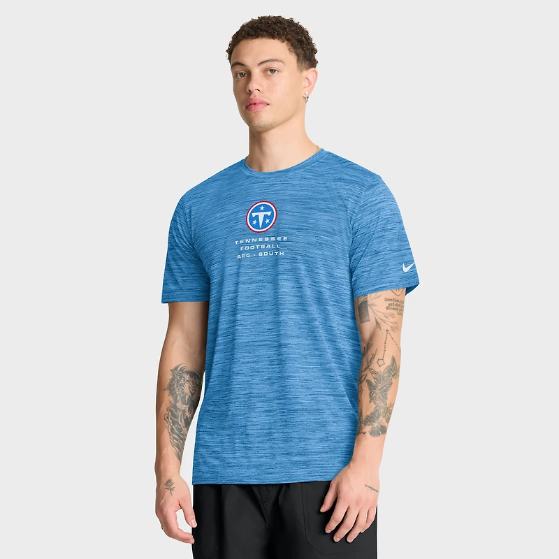 Men's Nike Light Blue Tennessee Titans Velocity Ball Carrier Dri-FIT T-Shirt