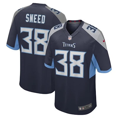 Maillot de match Nike L'Jarius Sneed pour homme, bleu marine, Tennessee Titans