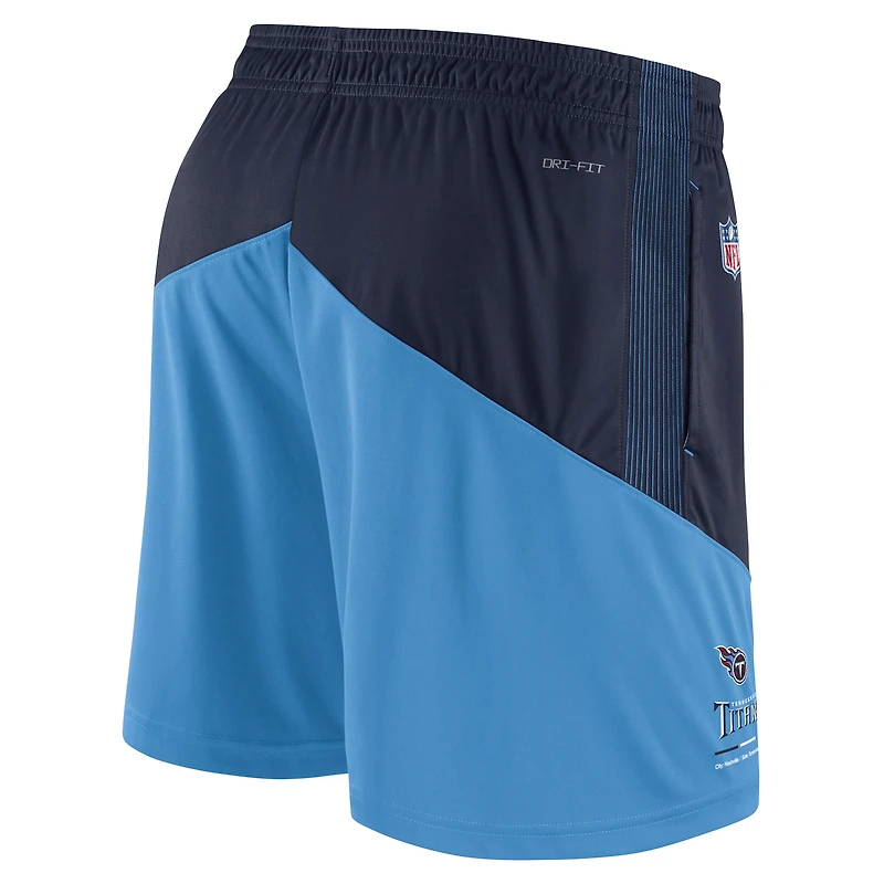Men's Nike Navy/Light Blue Tennessee Titans Sideline Primary Lockup Performance Shorts