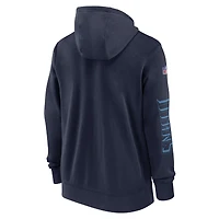 Men's Nike Navy Tennessee Titans 2024 Sideline Club Full-Zip Hoodie