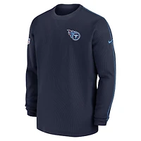 Haut à manches longues Nike bleu marine Tennessee Titans 2024 Sideline Coaches pour homme