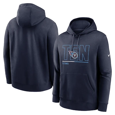 Sweat à capuche en polaire Nike Tennessee Titans City Code Club pour homme, bleu marine
