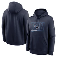 Sweat à capuche en polaire Nike Tennessee Titans City Code Club pour homme, bleu marine