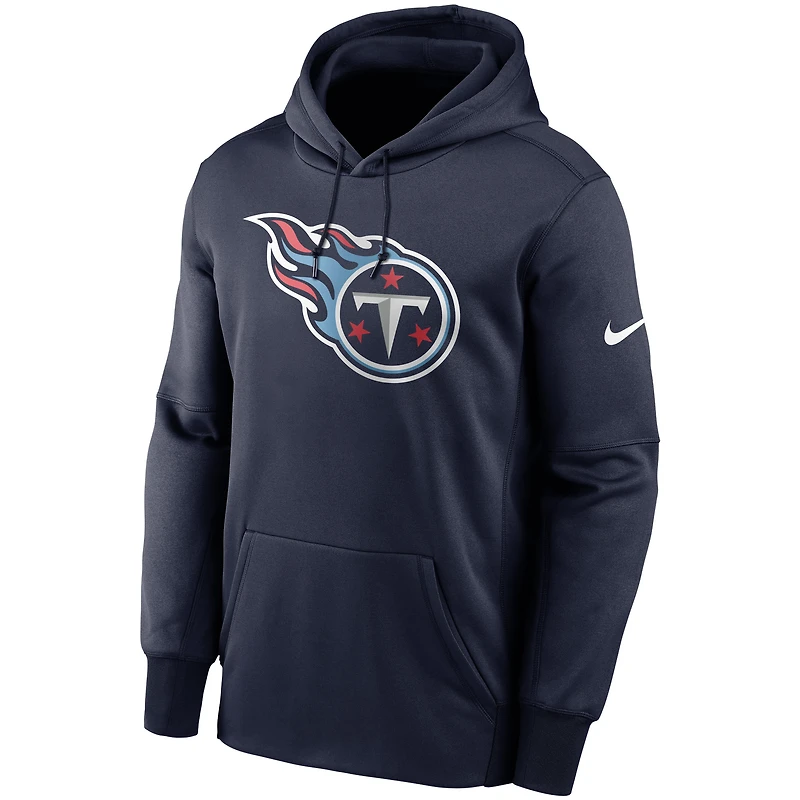 Sweat à capuche Nike pour hommes, bleu marine, Tennessee Titans, Fan Gear, logo principal, Therma Performance