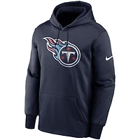 Sweat à capuche Nike pour hommes, bleu marine, Tennessee Titans, Fan Gear, logo principal, Therma Performance