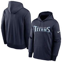 Sweat à capuche Nike Tennessee Titans Fan Gear Wordmark Performance pour homme - Bleu marine