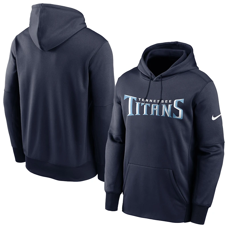 Sweat à capuche Nike Tennessee Titans Fan Gear Wordmark Performance pour homme - Bleu marine