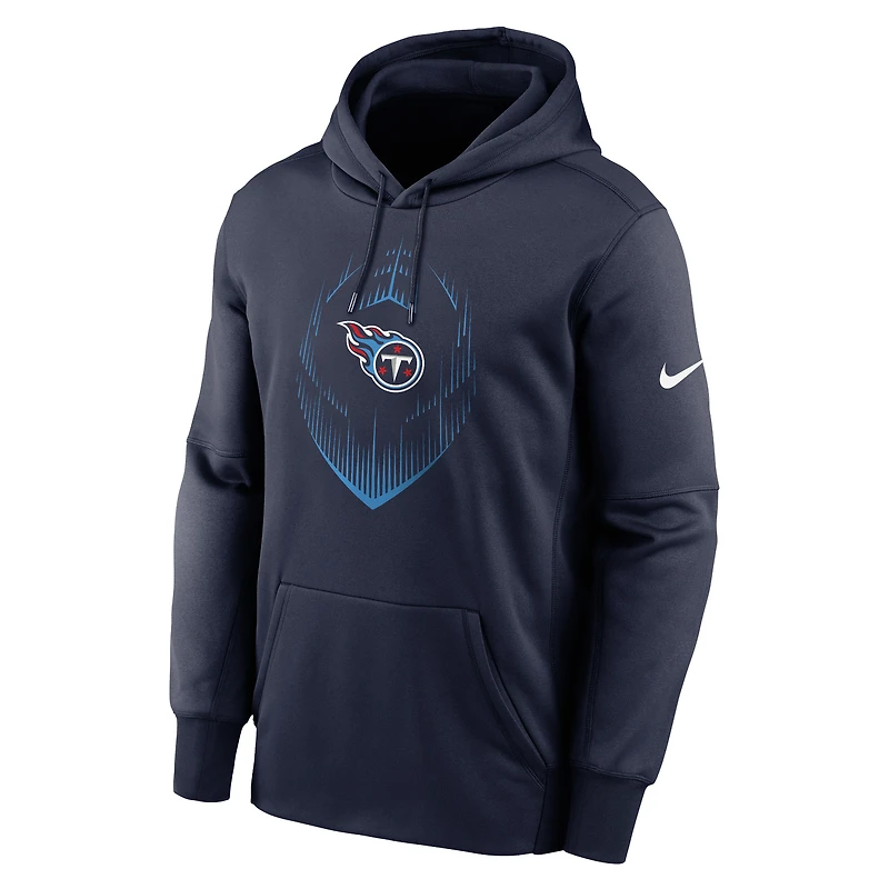 Sweat à capuche Nike pour hommes, bleu marine, Tennessee Titans Icon Performance