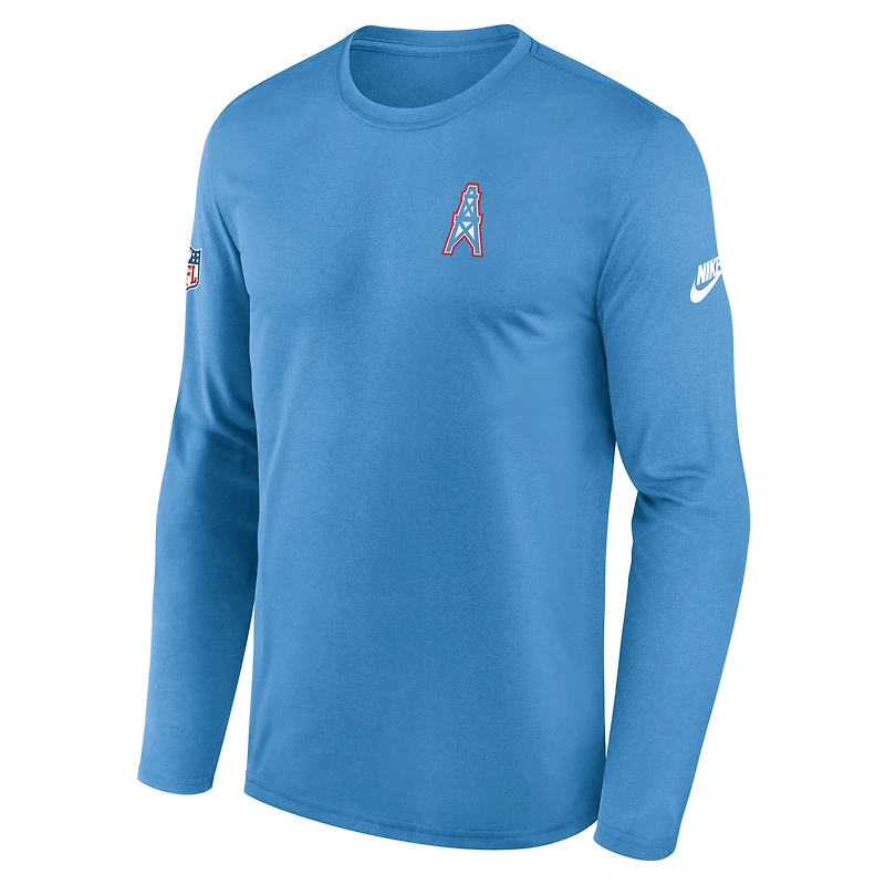 Men's Nike Navy Tennessee Titans Legend Oilers Throwback Dri-FIT Long Sleeve T-Shirt