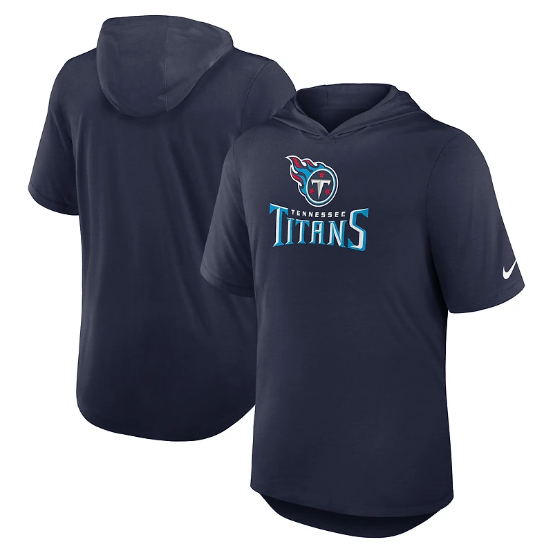 Men's Nike Navy Tennessee Titans Lockup Tri-Blend Hoodie T-Shirt