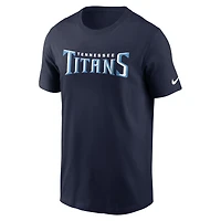 Men's Nike Navy Tennessee Titans Primetime Wordmark Essential T-Shirt