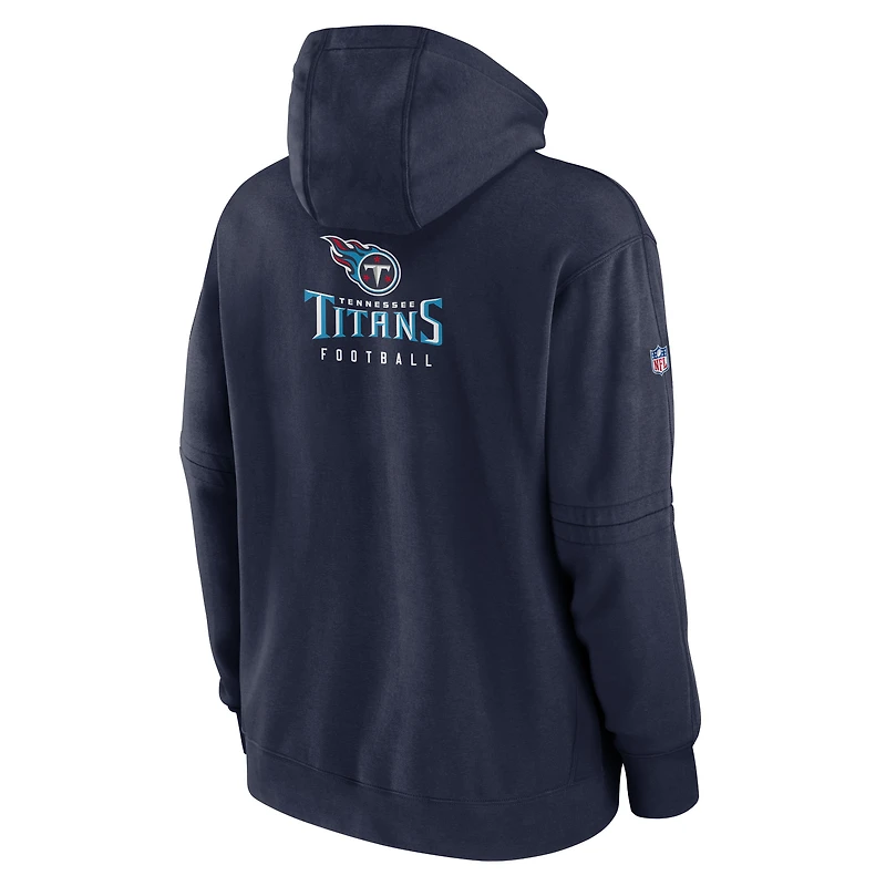 Sweat à capuche en molleton Nike Tennessee Titans Sideline Club pour homme - Bleu marine