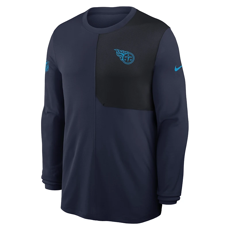 Men's Nike Navy Tennessee Titans Sideline Coach UV Dri-FIT Long Sleeve Shirt