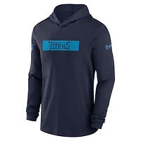 T-shirt à manches longues Nike pour homme, bleu marine, Tennessee Titans Sideline, Performance